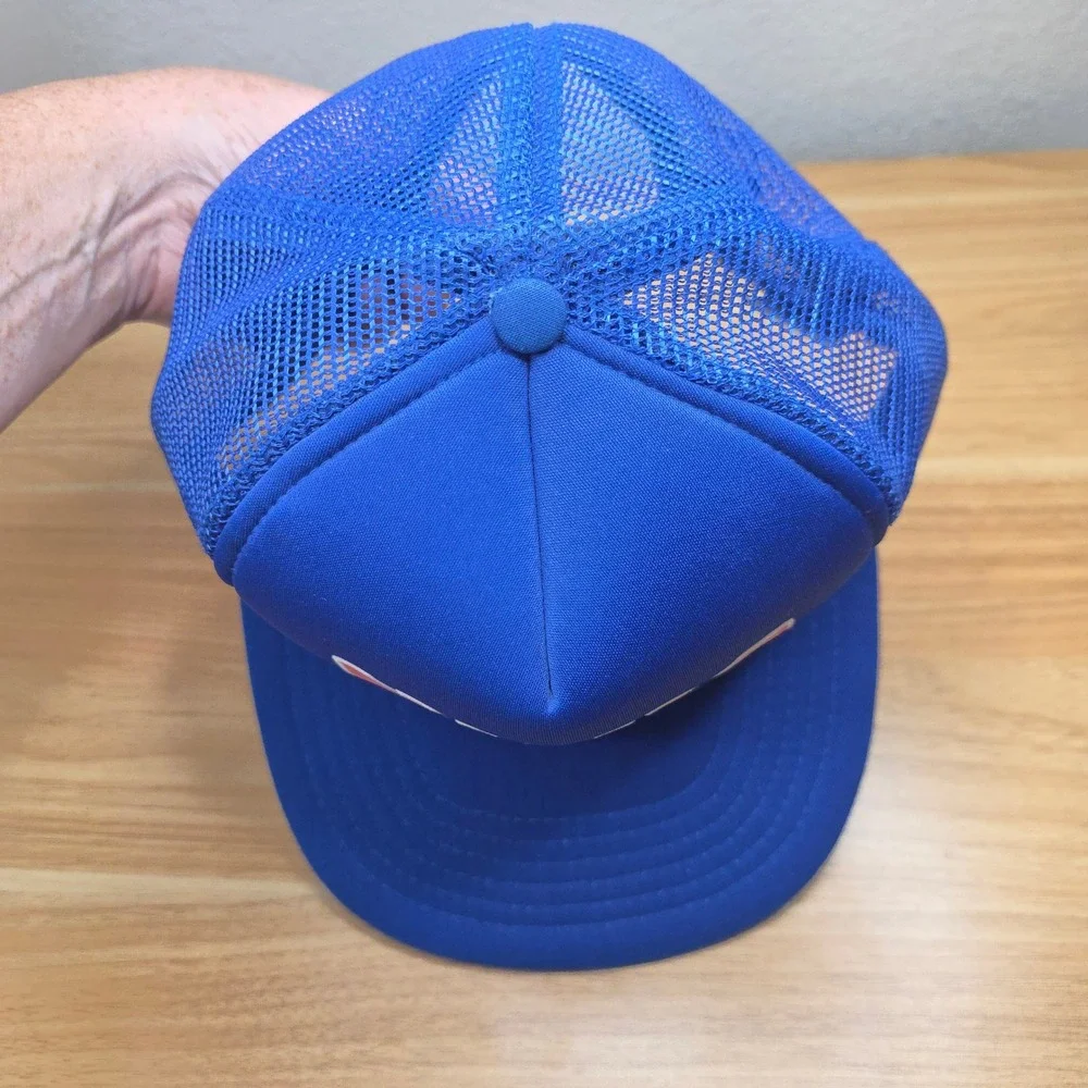 Vintage NHRA Drag Racing Cap Trucker Hat Blue Mesh Snapback Top Eliminator